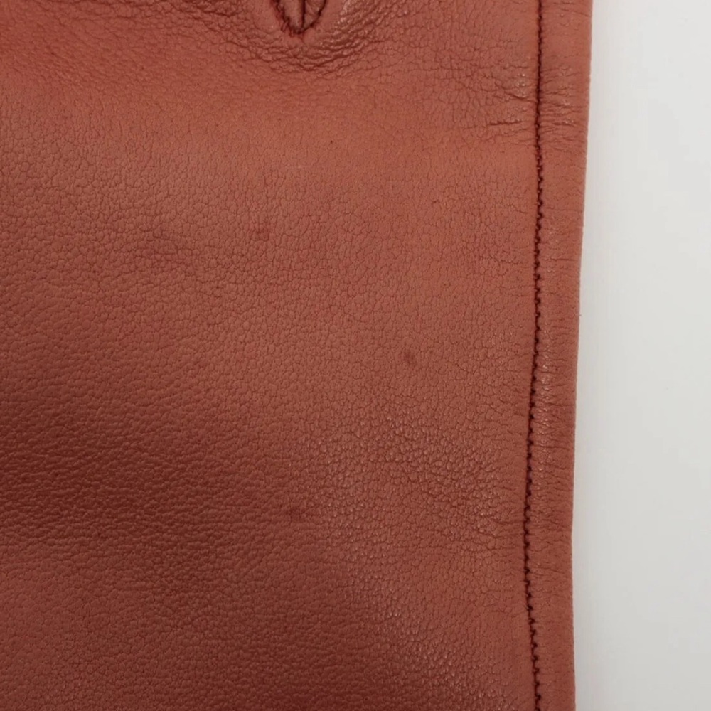 Hermes Lambskin Soya Kelly Lock Gloves Brown Gold - Picture 7 of 9